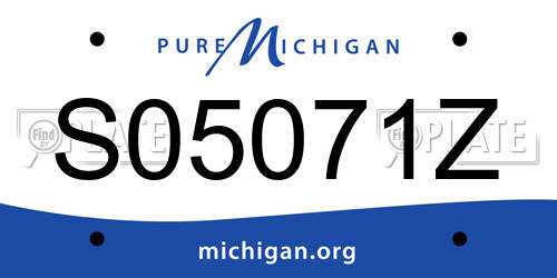S05071Z Michigan License Plate