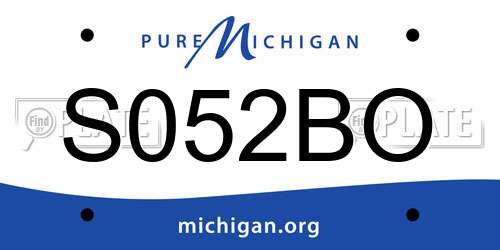 S052BO Michigan License Plate