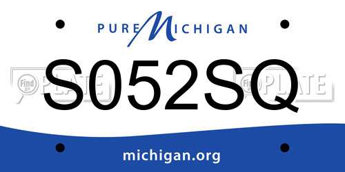 S052SQ Michigan License Plate