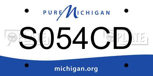 S054CD Michigan License Plate