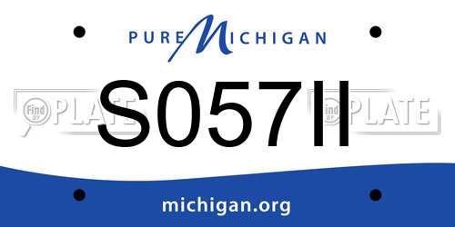 S057II Michigan License Plate