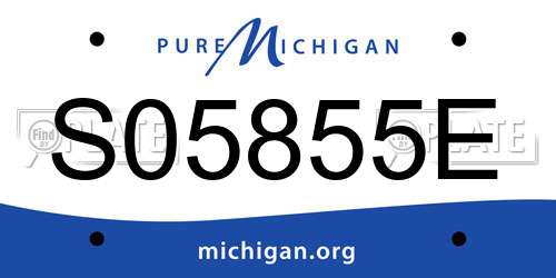 S05855E Michigan License Plate