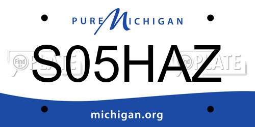 S05HAZ Michigan License Plate