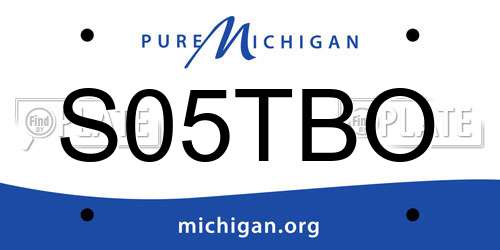 S05TBO Michigan License Plate