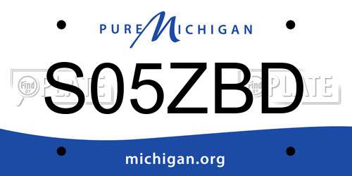 S05ZBD Michigan License Plate