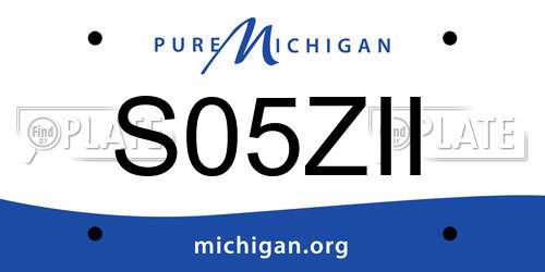 S05ZII Michigan License Plate