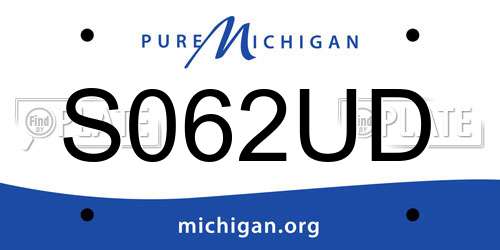 S062UD Michigan License Plate