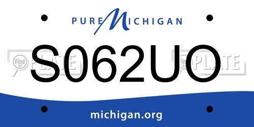 S062UO Michigan License Plate