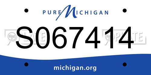 S067414 Michigan License Plate