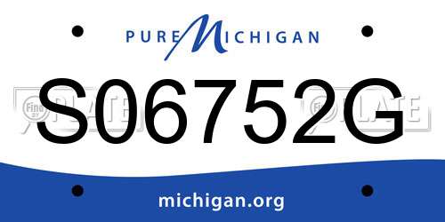S06752G Michigan License Plate