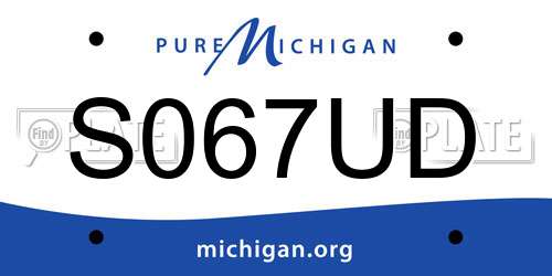 S067UD Michigan License Plate