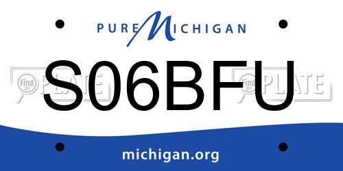 S06BFU Michigan License Plate
