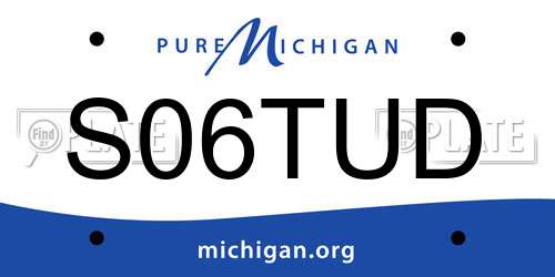 S06TUD Michigan License Plate