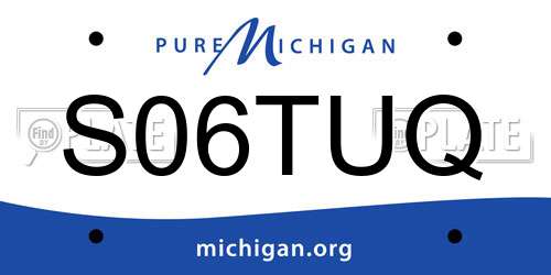 S06TUQ Michigan License Plate