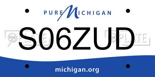 S06ZUD Michigan License Plate
