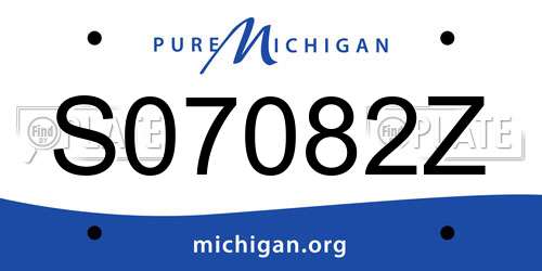 S07082Z Michigan License Plate