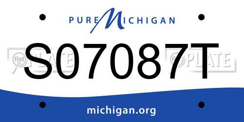 S07087T Michigan License Plate