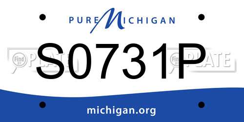 S0731P Michigan License Plate