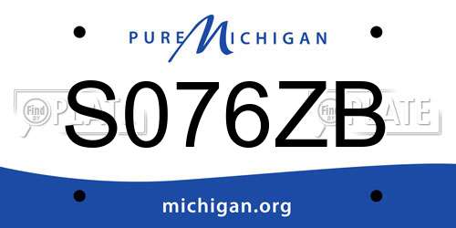 S076ZB Michigan License Plate