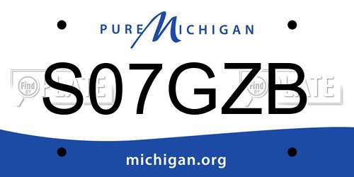S07GZB Michigan License Plate