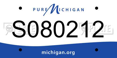 S080212 Michigan License Plate