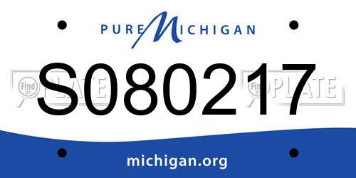 S080217 Michigan License Plate