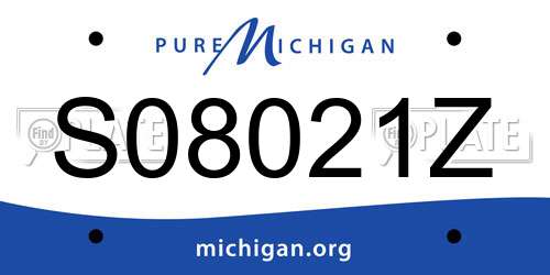 S08021Z Michigan License Plate