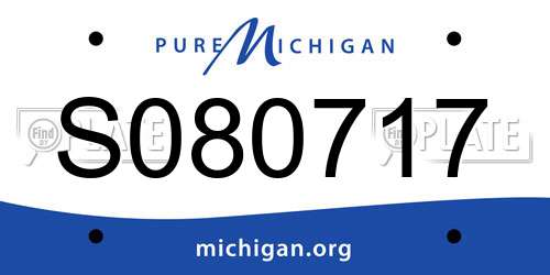S080717 Michigan License Plate