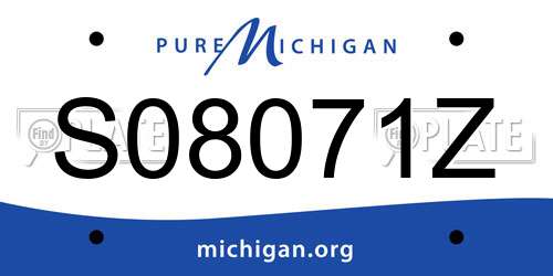 S08071Z Michigan License Plate