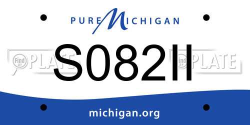 S082II Michigan License Plate