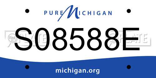 S08588E Michigan License Plate