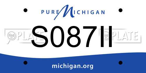 S087II Michigan License Plate