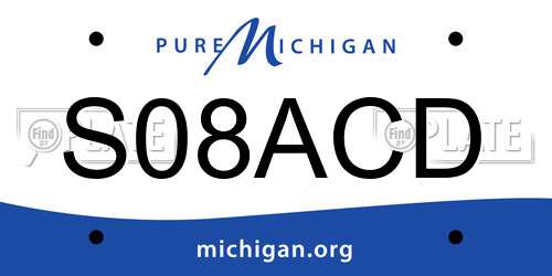 S08ACD Michigan License Plate