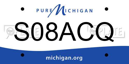 S08ACQ Michigan License Plate