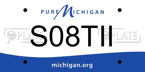 S08TII Michigan License Plate