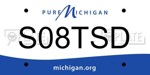 S08TSD Michigan License Plate