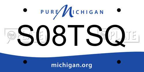 S08TSQ Michigan License Plate