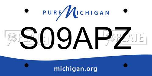 S09APZ Michigan License Plate