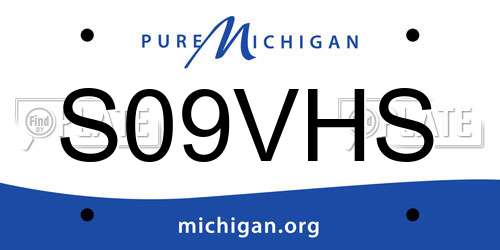 S09VHS Michigan License Plate