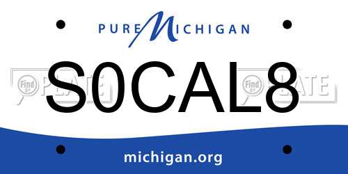 S0CAL8 Michigan License Plate
