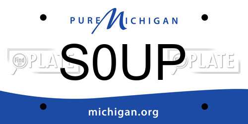 S0UP Michigan License Plate
