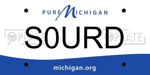 S0URD Michigan License Plate