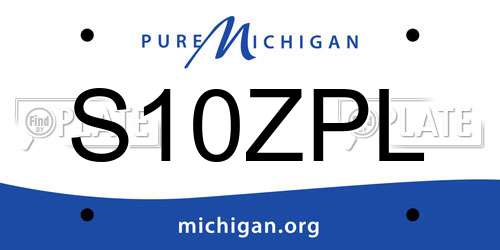 S10ZPL Michigan License Plate