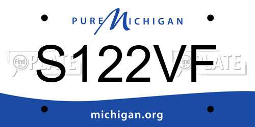 S122VF Michigan License Plate