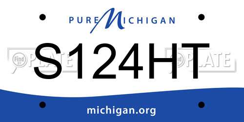 S124HT Michigan License Plate