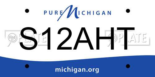 S12AHT Michigan License Plate