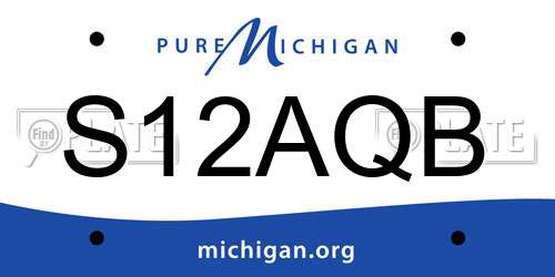 S12AQB Michigan License Plate