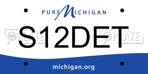 S12DET Michigan License Plate