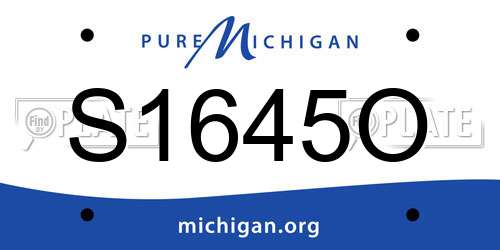 S1645O Michigan License Plate