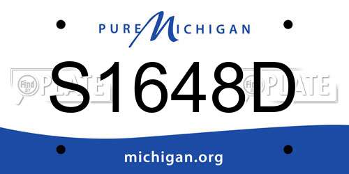 S1648D Michigan License Plate